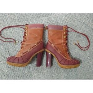 Michael Kors Leather Heeled Boots Size 8 Y2K Vintage